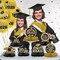 9PCS Graduation Party Decorations Class of 2026 Congrats Grad Table Centerpiece Congratulate Graduation Honeycomb Table Toppers for Graduation Party Supplies(Black)